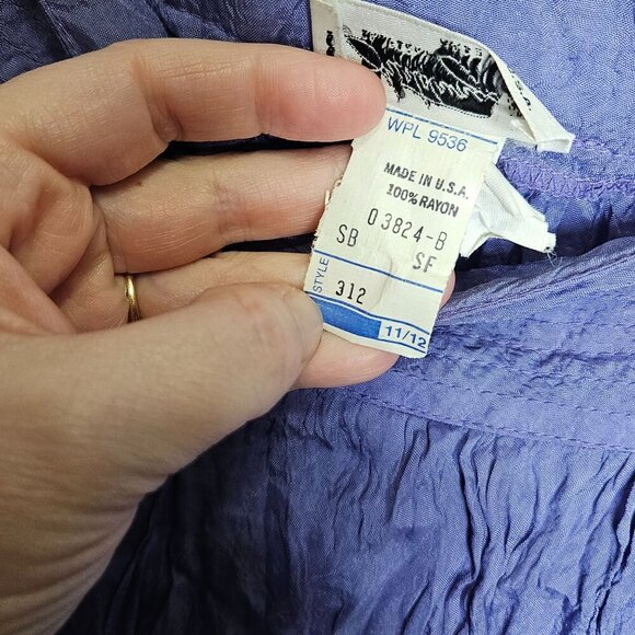 Vintage Shirtstrings Crinkle Purple Maxi Skirt Size 11/12 Rayon Womens Boho USA - Picture 4 of 10